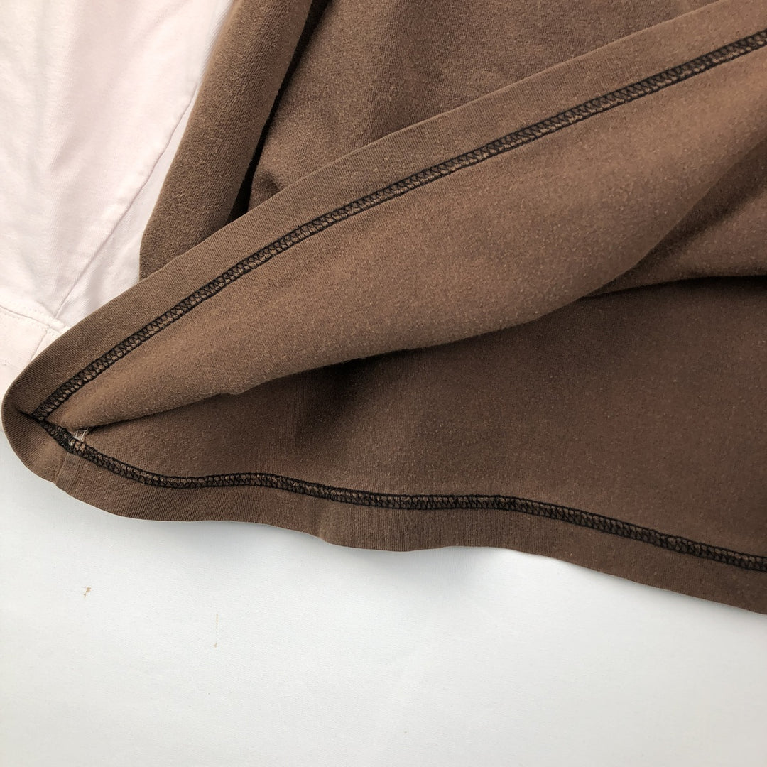 Harley-Davidson Henley neck long T-shirt, men's XL size cotton brown type Vintage Second Hand
