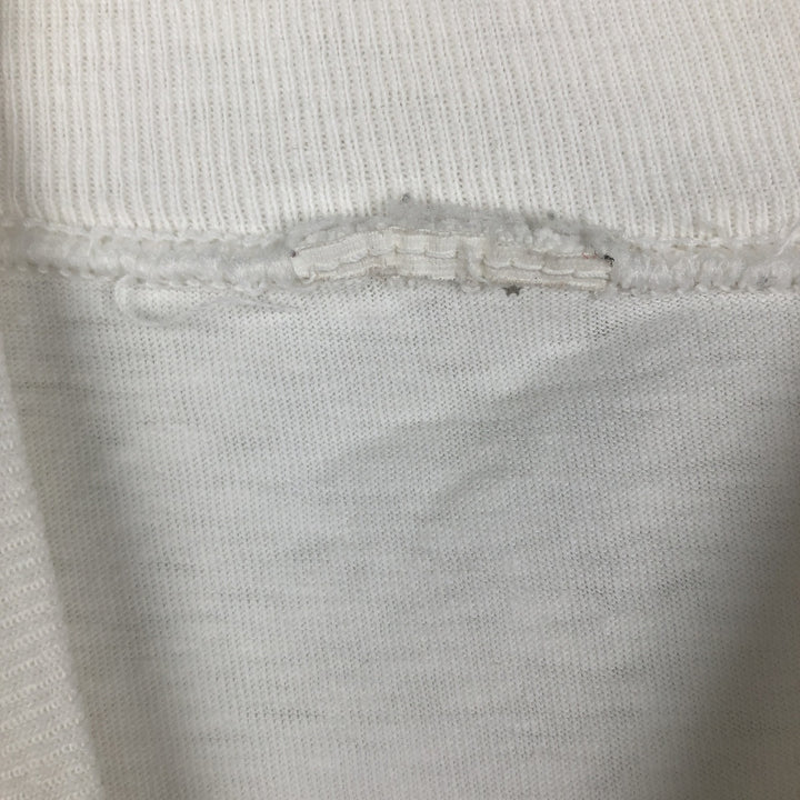 MICKEY MOUSE Mickey Mouse Mock Neck Character Print Long-Sleeve T-Shirt (Men's Size L) unclear white type Vintage Second Hand