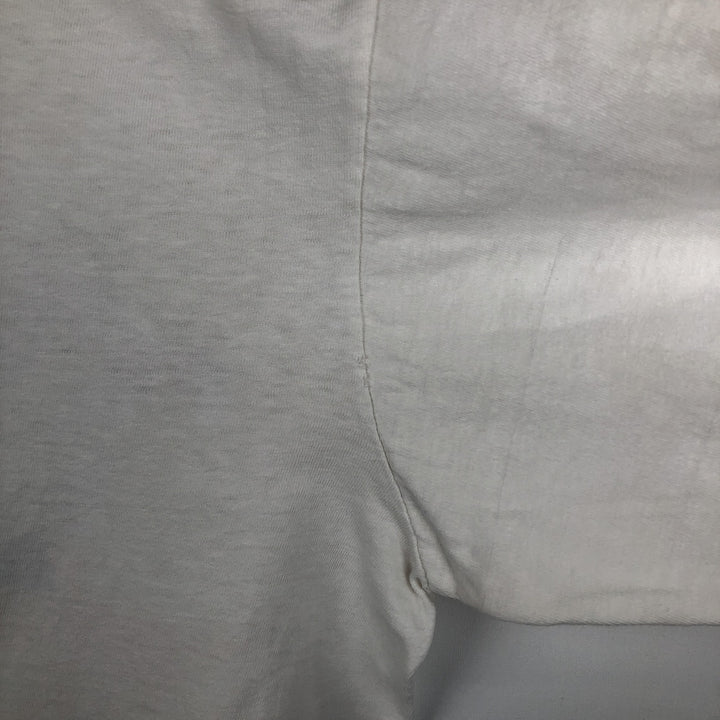 MICKEY MOUSE Mickey Mouse Mock Neck Character Print Long-Sleeve T-Shirt (Men's Size L) unclear white type Vintage Second Hand