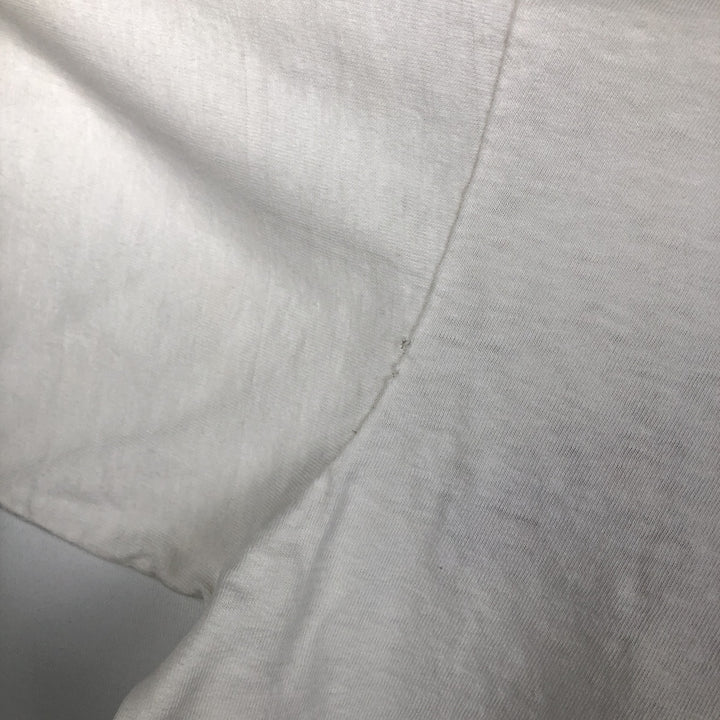MICKEY MOUSE Mickey Mouse Mock Neck Character Print Long-Sleeve T-Shirt (Men's Size L) unclear white type Vintage Second Hand