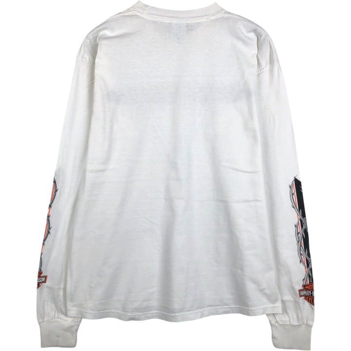 2000'S Harley-Davidson Motorcycle Long Sleeve T-Shirt, Men's Size L cotton white type Vintage Second Hand