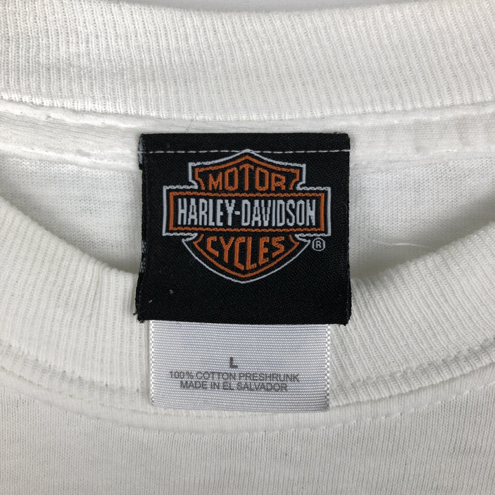 2000'S Harley-Davidson Motorcycle Long Sleeve T-Shirt, Men's Size L cotton white type Vintage Second Hand