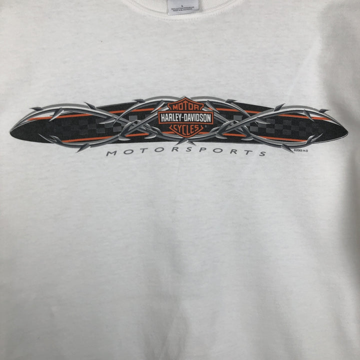 2000'S Harley-Davidson Motorcycle Long Sleeve T-Shirt, Men's Size L cotton white type Vintage Second Hand