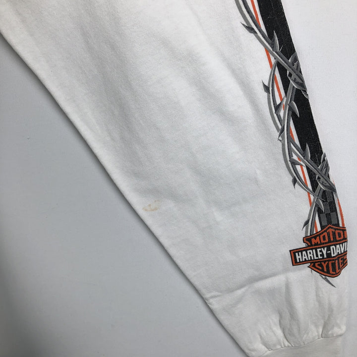 2000'S Harley-Davidson Motorcycle Long Sleeve T-Shirt, Men's Size L cotton white type Vintage Second Hand
