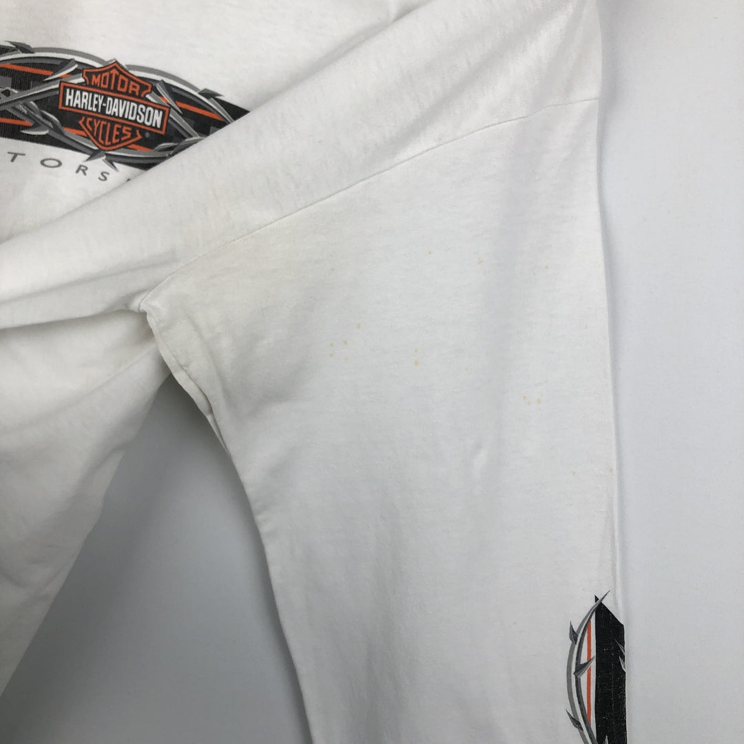 2000'S Harley-Davidson Motorcycle Long Sleeve T-Shirt, Men's Size L cotton white type Vintage Second Hand