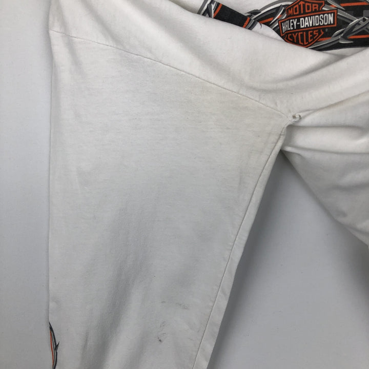 2000'S Harley-Davidson Motorcycle Long Sleeve T-Shirt, Men's Size L cotton white type Vintage Second Hand