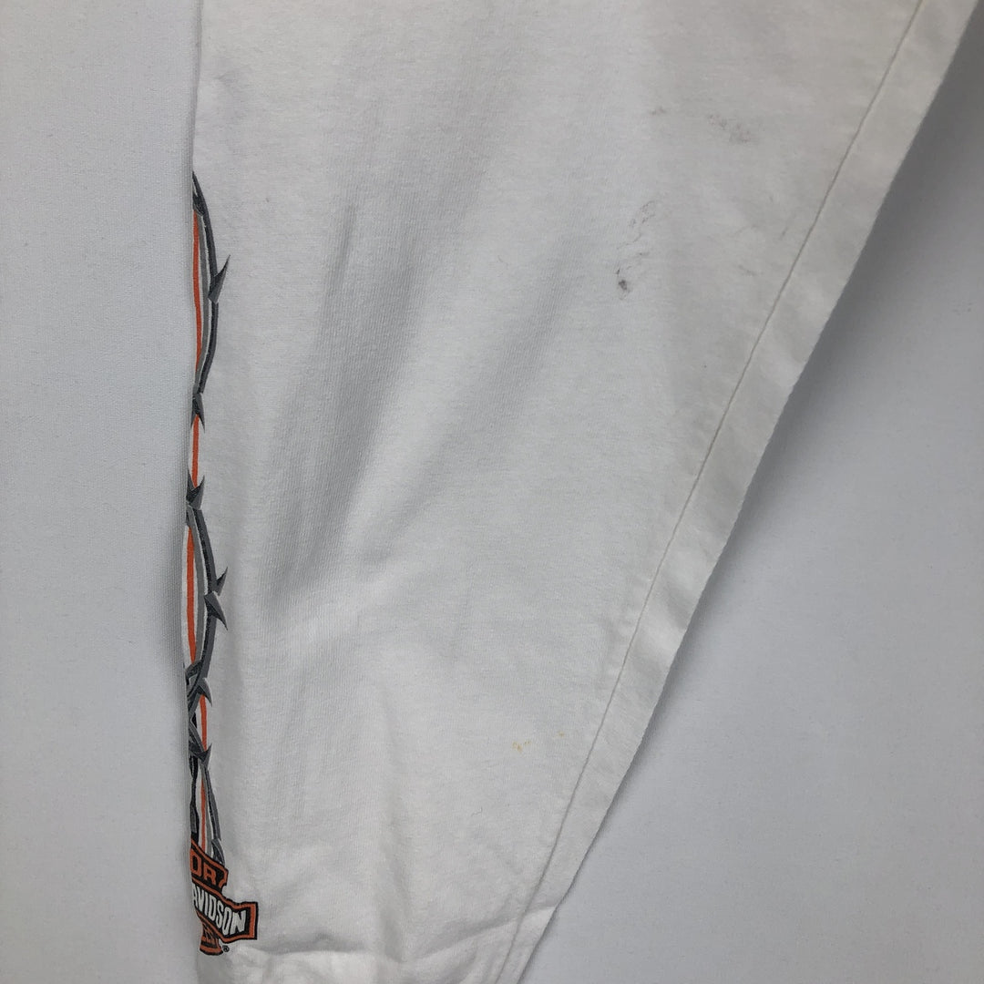 2000'S Harley-Davidson Motorcycle Long Sleeve T-Shirt, Men's Size L cotton white type Vintage Second Hand