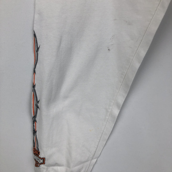 2000'S Harley-Davidson Motorcycle Long Sleeve T-Shirt, Men's Size L cotton white type Vintage Second Hand
