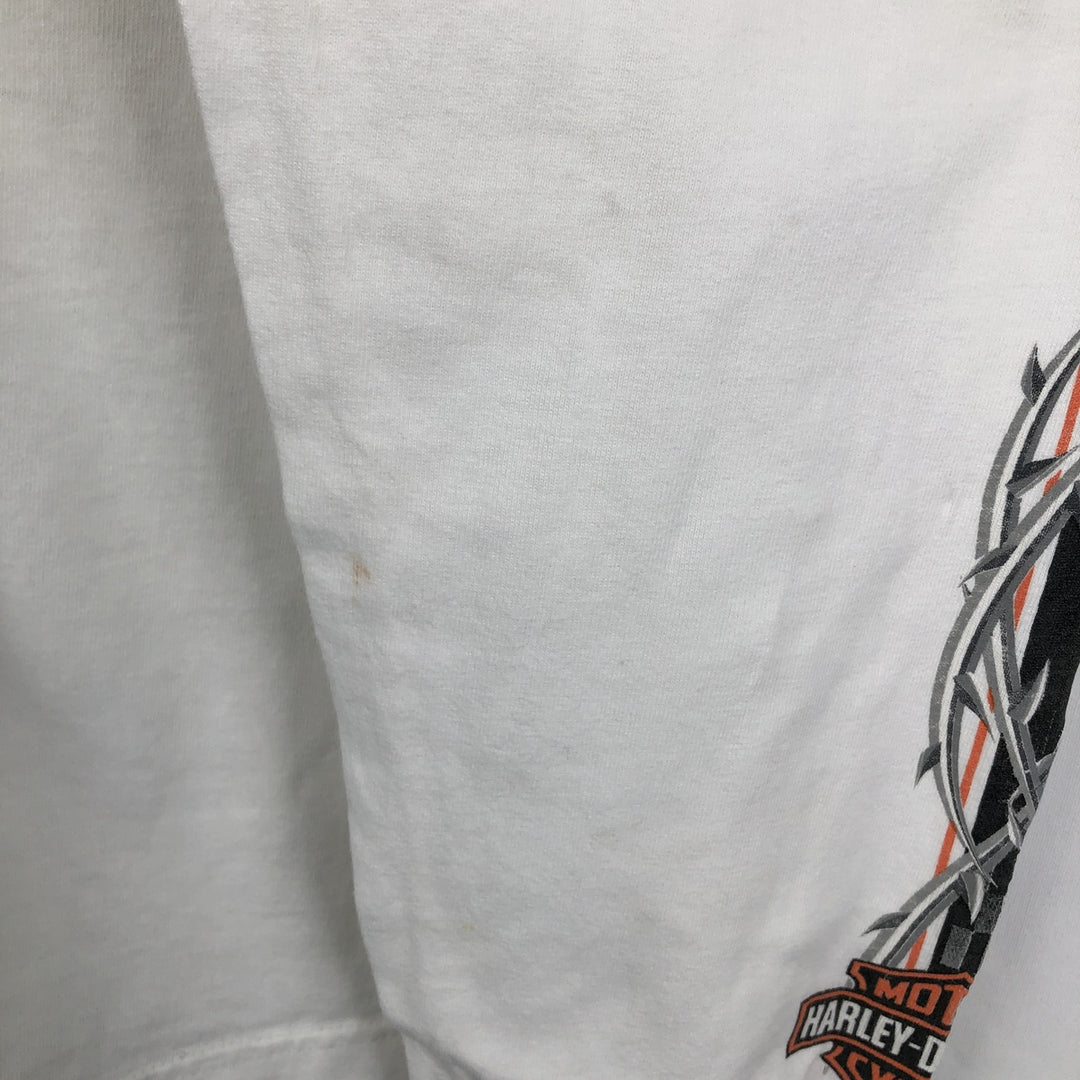 2000'S Harley-Davidson Motorcycle Long Sleeve T-Shirt, Men's Size L cotton white type Vintage Second Hand