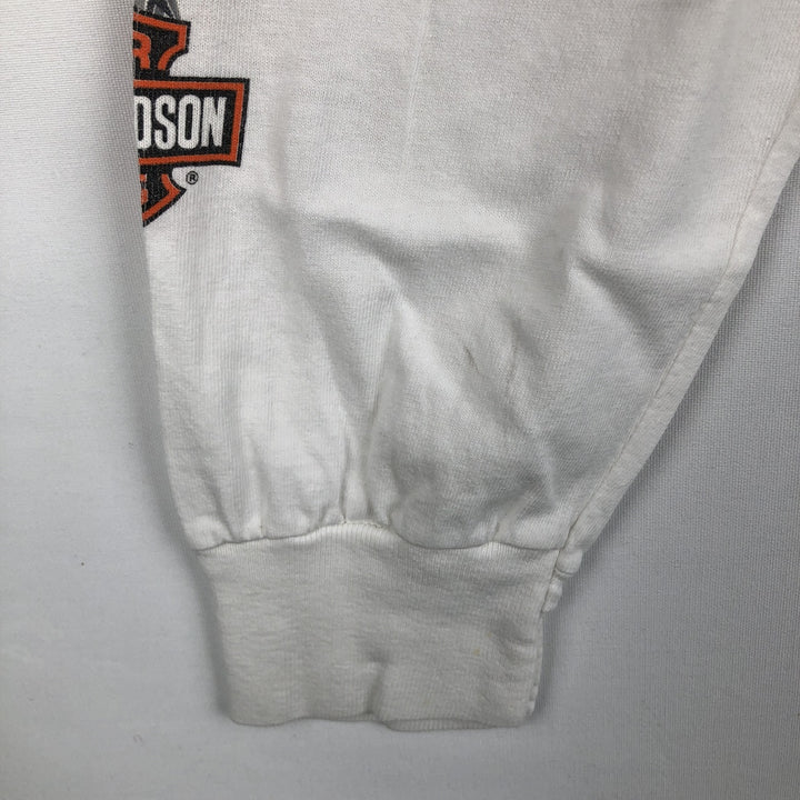 2000'S Harley-Davidson Motorcycle Long Sleeve T-Shirt, Men's Size L cotton white type Vintage Second Hand