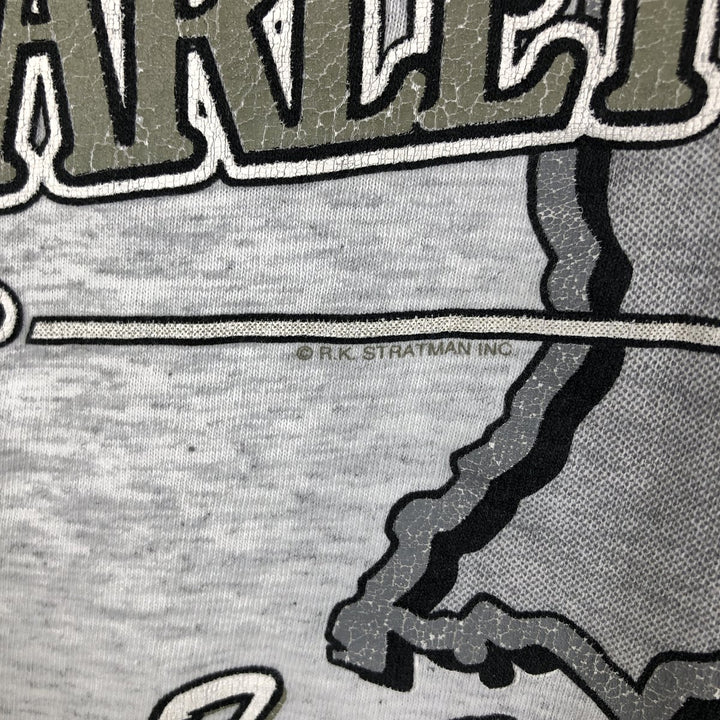 90'S Harley-Davidson Eagle Pattern Cut-Off Motorcycle Long-Sleeve T-Shirt (Men's Size L) unclear gray type Vintage Second Hand