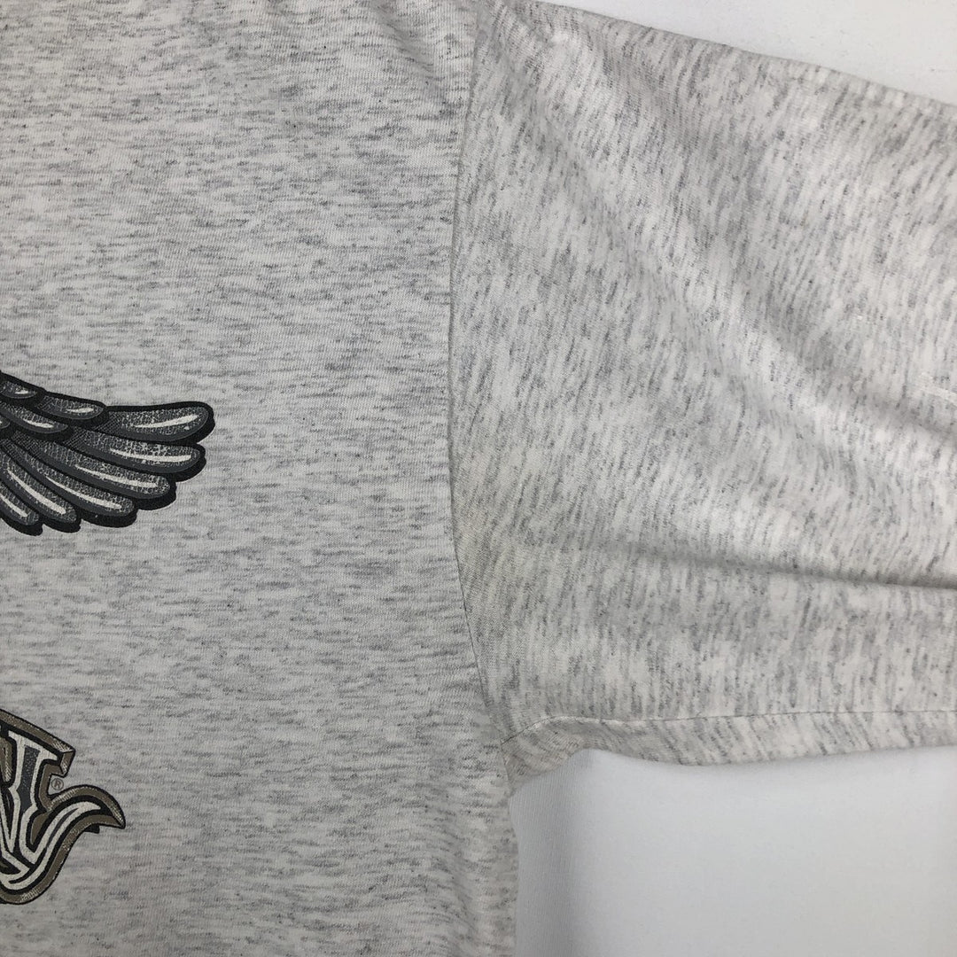90'S Harley-Davidson Eagle Pattern Cut-Off Motorcycle Long-Sleeve T-Shirt (Men's Size L) unclear gray type Vintage Second Hand