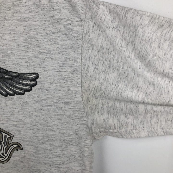 90'S Harley-Davidson Eagle Pattern Cut-Off Motorcycle Long-Sleeve T-Shirt (Men's Size L) unclear gray type Vintage Second Hand