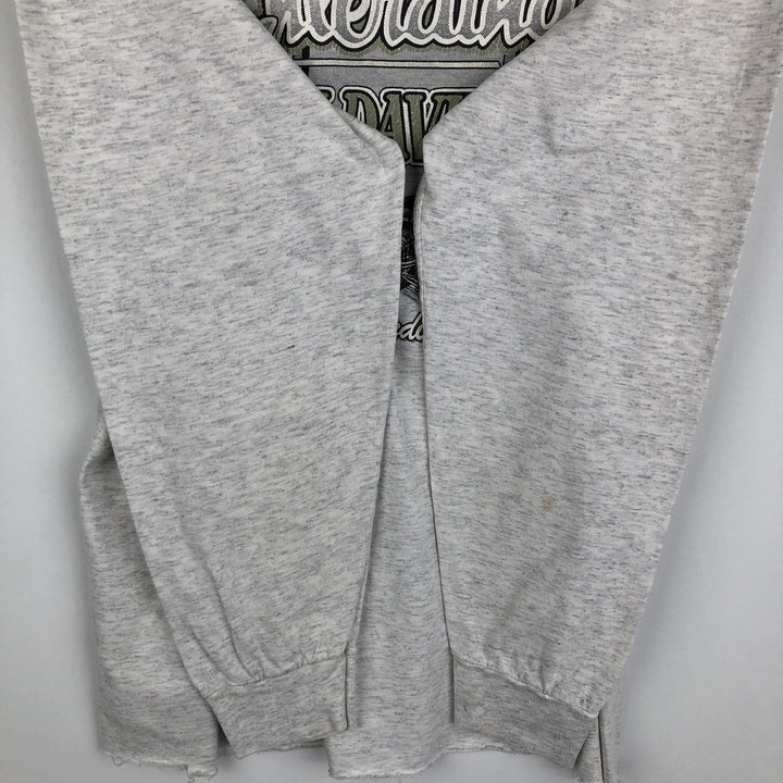 90'S Harley-Davidson Eagle Pattern Cut-Off Motorcycle Long-Sleeve T-Shirt (Men's Size L) unclear gray type Vintage Second Hand