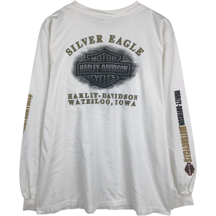 2000'S Harley-Davidson HOLOUBEK Motorcycle Long-Sleeve T-Shirt (Men's XL equivalent) unclear white type Vintage Second Hand