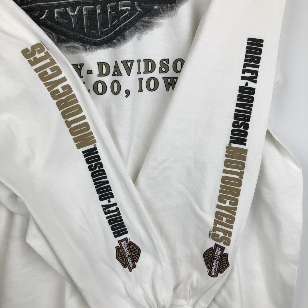 2000'S Harley-Davidson HOLOUBEK Motorcycle Long-Sleeve T-Shirt (Men's XL equivalent) unclear white type Vintage Second Hand
