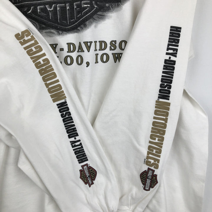 2000'S Harley-Davidson HOLOUBEK Motorcycle Long-Sleeve T-Shirt (Men's XL equivalent) unclear white type Vintage Second Hand