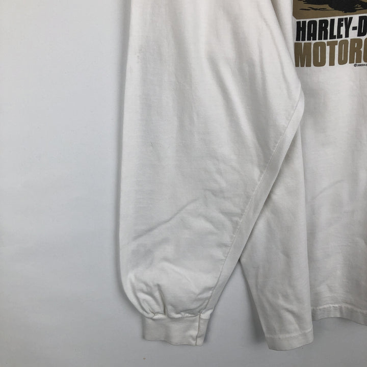 2000'S Harley-Davidson HOLOUBEK Motorcycle Long-Sleeve T-Shirt (Men's XL equivalent) unclear white type Vintage Second Hand