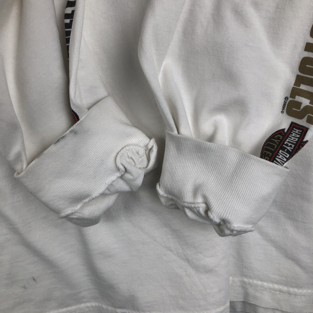 2000'S Harley-Davidson HOLOUBEK Motorcycle Long-Sleeve T-Shirt (Men's XL equivalent) unclear white type Vintage Second Hand