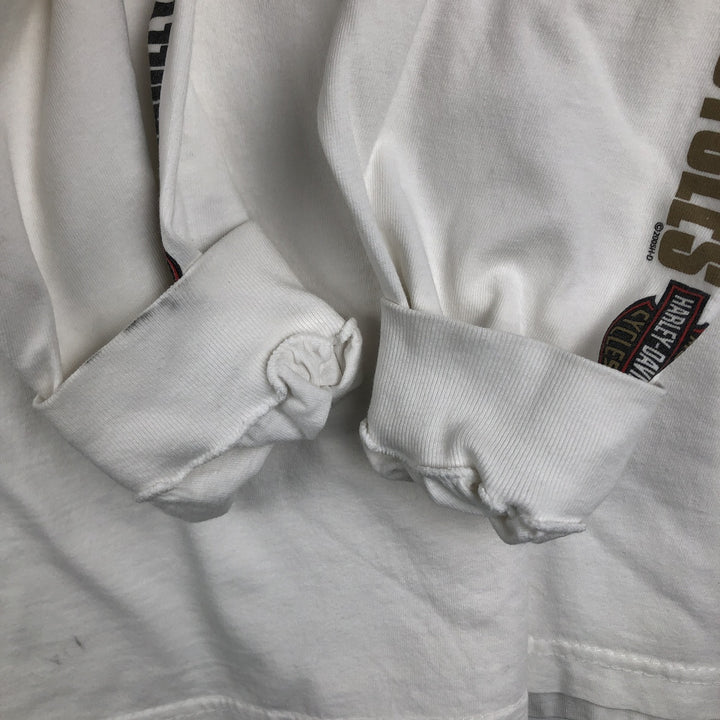 2000'S Harley-Davidson HOLOUBEK Motorcycle Long-Sleeve T-Shirt (Men's XL equivalent) unclear white type Vintage Second Hand