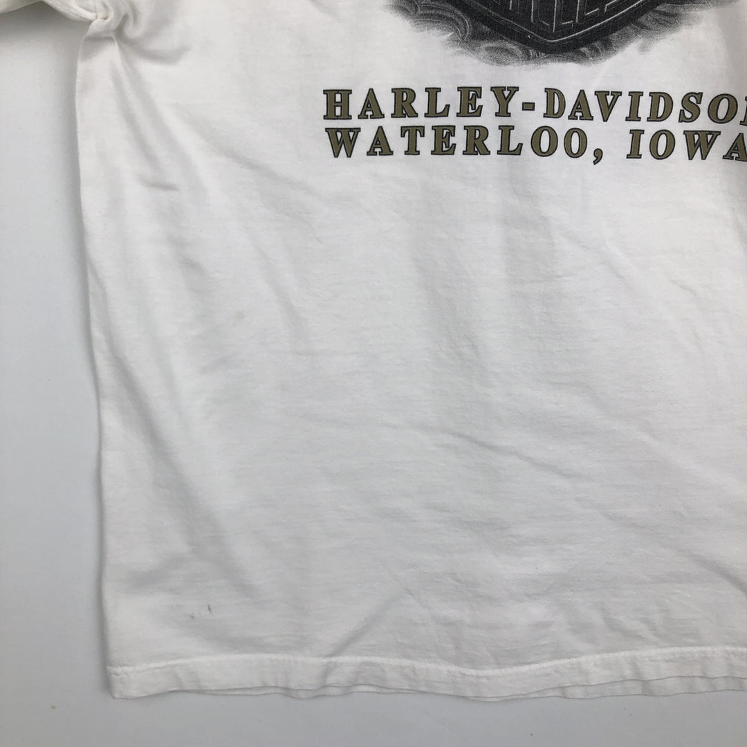 2000'S Harley-Davidson HOLOUBEK Motorcycle Long-Sleeve T-Shirt (Men's XL equivalent) unclear white type Vintage Second Hand