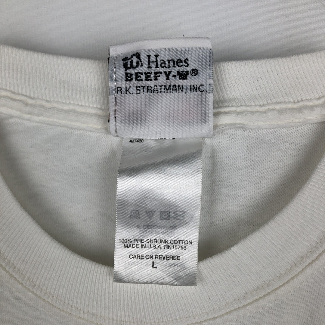 Harley-Davidson Motorcycle Long-Sleeve T-Shirt, Made in USA, Men's Size L (approx.) cotton white type Vintage Second Hand