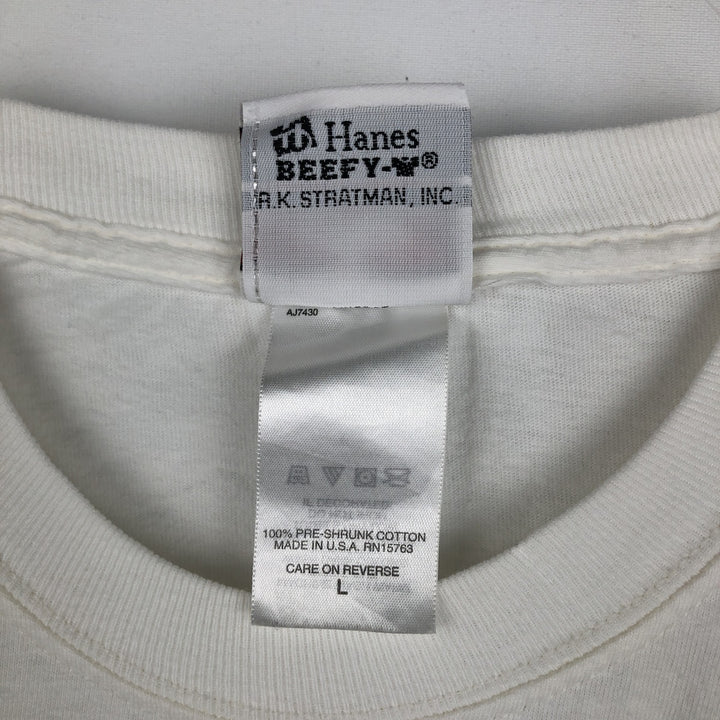 Harley-Davidson Motorcycle Long-Sleeve T-Shirt, Made in USA, Men's Size L (approx.) cotton white type Vintage Second Hand
