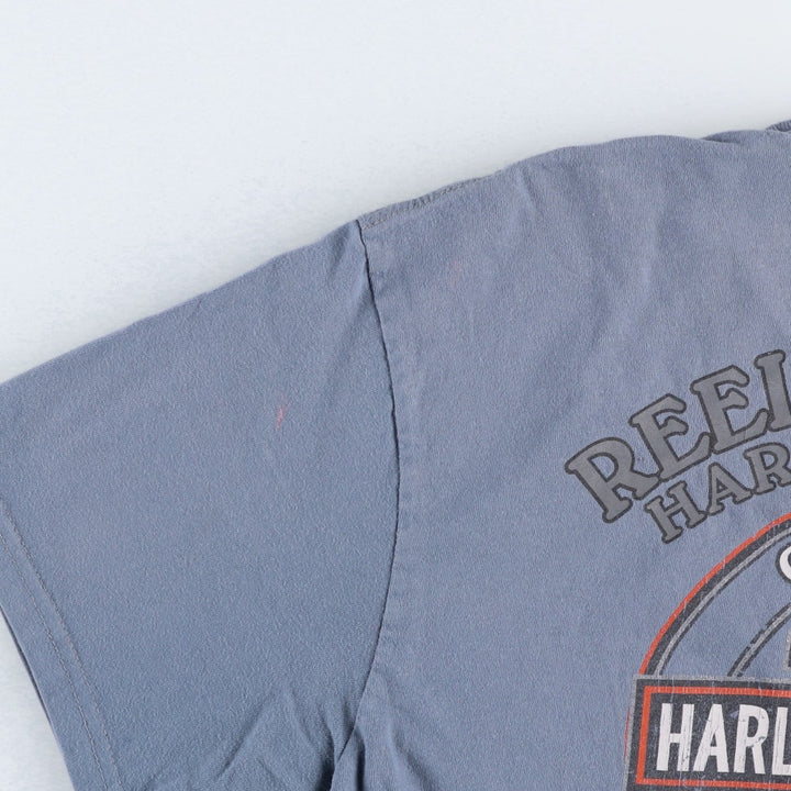 Harley-Davidson Motorcycle Bike T-shirt Made in USA Men's L size cotton gray type Vintage Second Hand