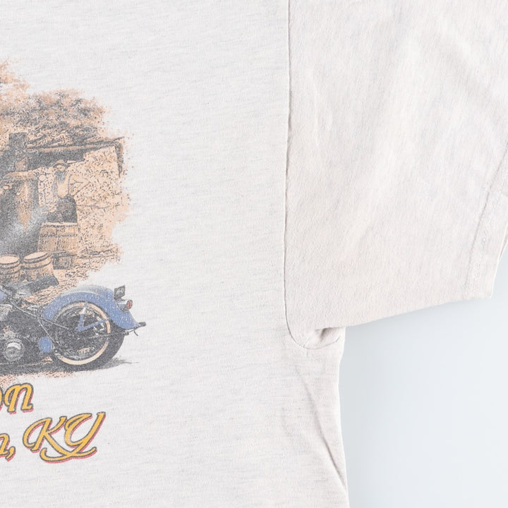 00'S Harley Davidson Eagle Pattern Fire Pattern Motorcycle Bike T-shirt Made in USA Men's XL cotton gray type Vintage Second Hand