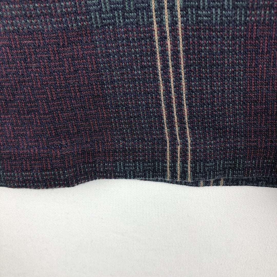 90'S Eddie Bauer Black Tag Check Pattern Henley Neck Long-Sleeve T-Shirt, Made in USA, Men's XL Equivalent, Vintage cotton Purple type red-purple Vintage Second Hand