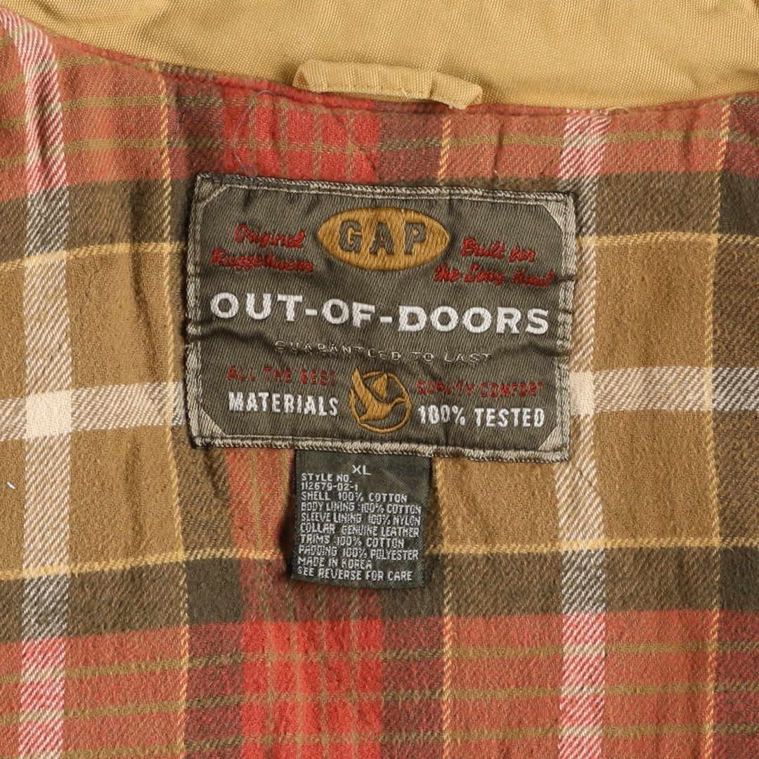 80s-90'S GAP OUT-OF-DOORS Old GAP Padded Hunting Jacket Men's XL equivalent Vintage cotton Beige type Vintage Second Hand