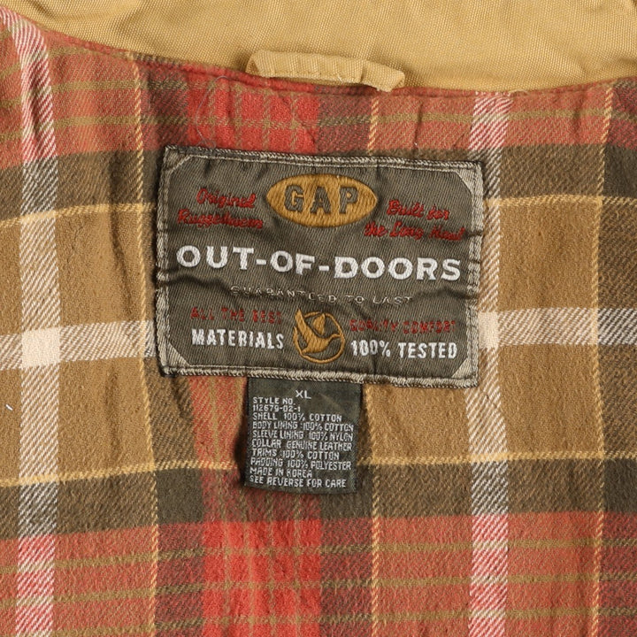 80s-90'S GAP OUT-OF-DOORS Old GAP Padded Hunting Jacket Men's XL equivalent Vintage cotton Beige type Vintage Second Hand