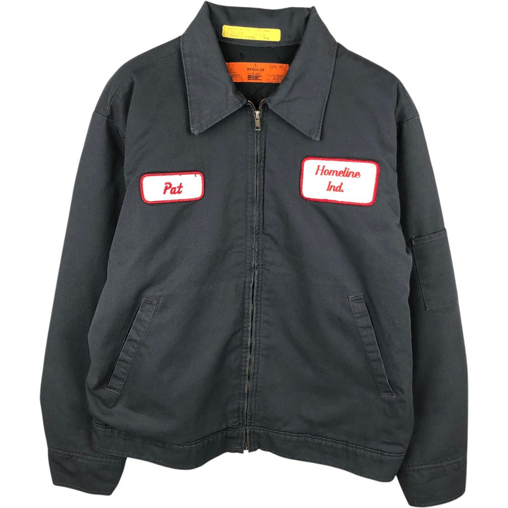 1990'S EWC Padded Work Jacket, Made in USA, Men's Size L (approx.), Vintage polyester Charcoal Vintage Second Hand