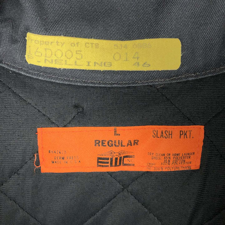1990'S EWC Padded Work Jacket, Made in USA, Men's Size L (approx.), Vintage polyester Charcoal Vintage Second Hand