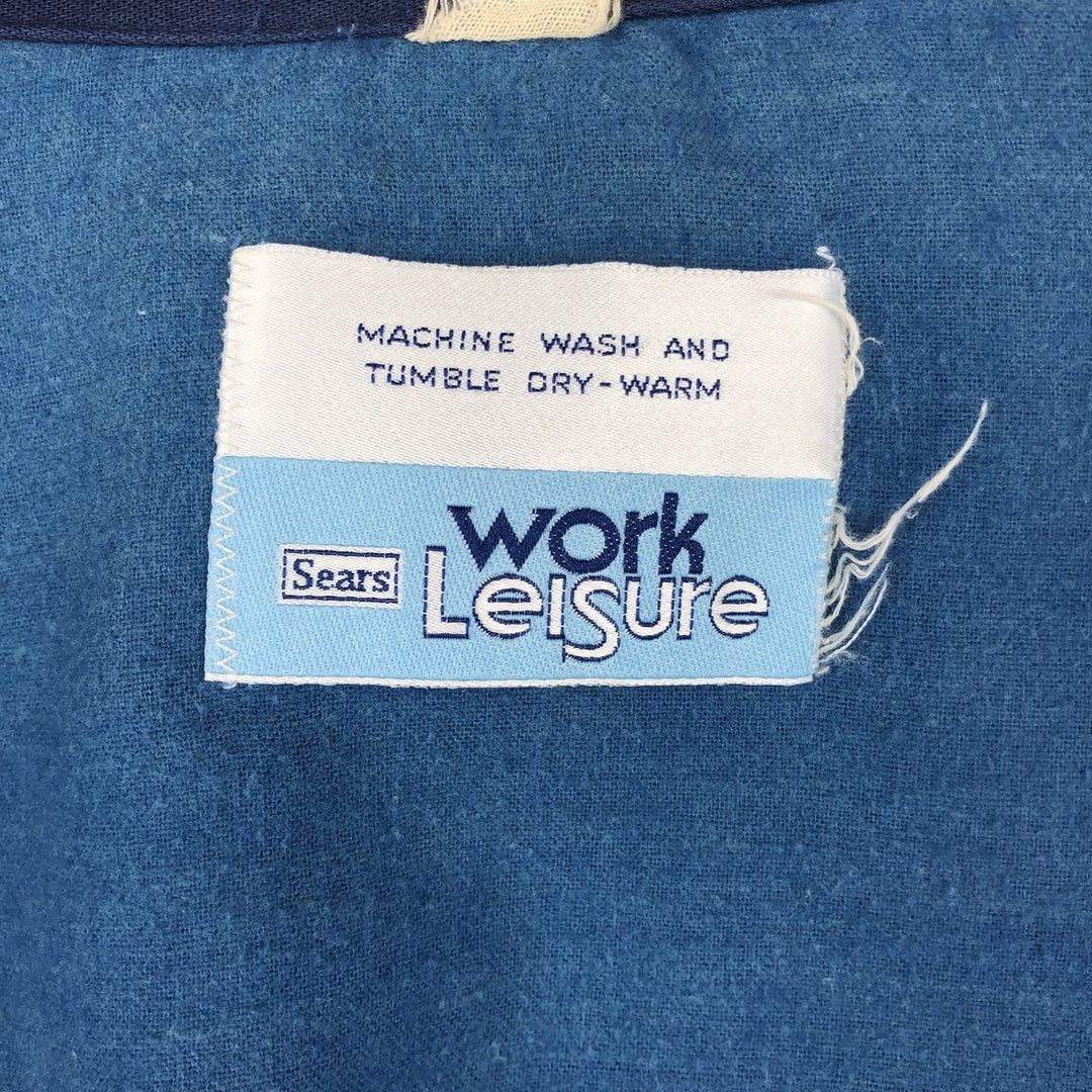 70s-80'S Sears WORK'N LEISURE Work Jacket, Men's XL equivalent, Vintage unclear navy blue type Vintage Second Hand