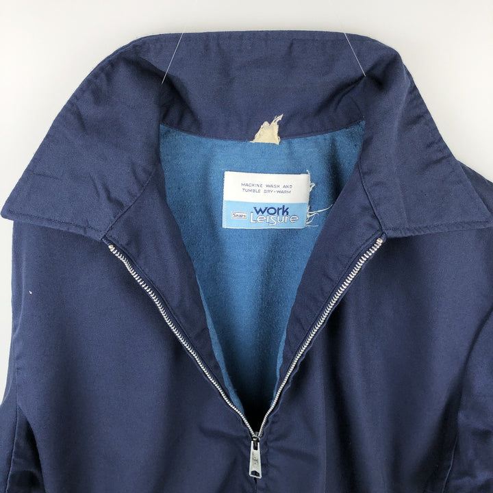 70s-80'S Sears WORK'N LEISURE Work Jacket, Men's XL equivalent, Vintage unclear navy blue type Vintage Second Hand