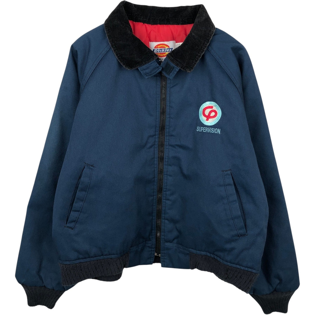 Dickies collared padded work jacket, made in the USA, men's size XL. unclear navy blue type Vintage Second Hand