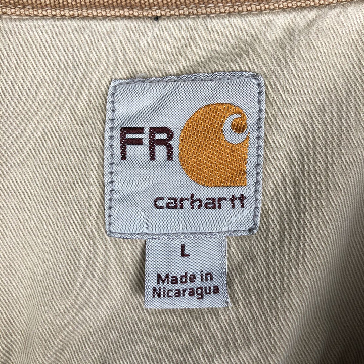 Carhartt FR Series Long-Sleeve Duck Work Shirt, Men's Size L (approx.) cotton brown type Vintage Second Hand