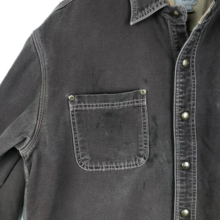 Carhartt FR Series Long-Sleeve Duck Work Shirt, Men's Size L (approx.) cotton brown type Vintage Second Hand