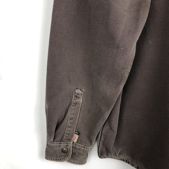 Carhartt FR Series Long-Sleeve Duck Work Shirt, Men's Size L (approx.) cotton brown type Vintage Second Hand