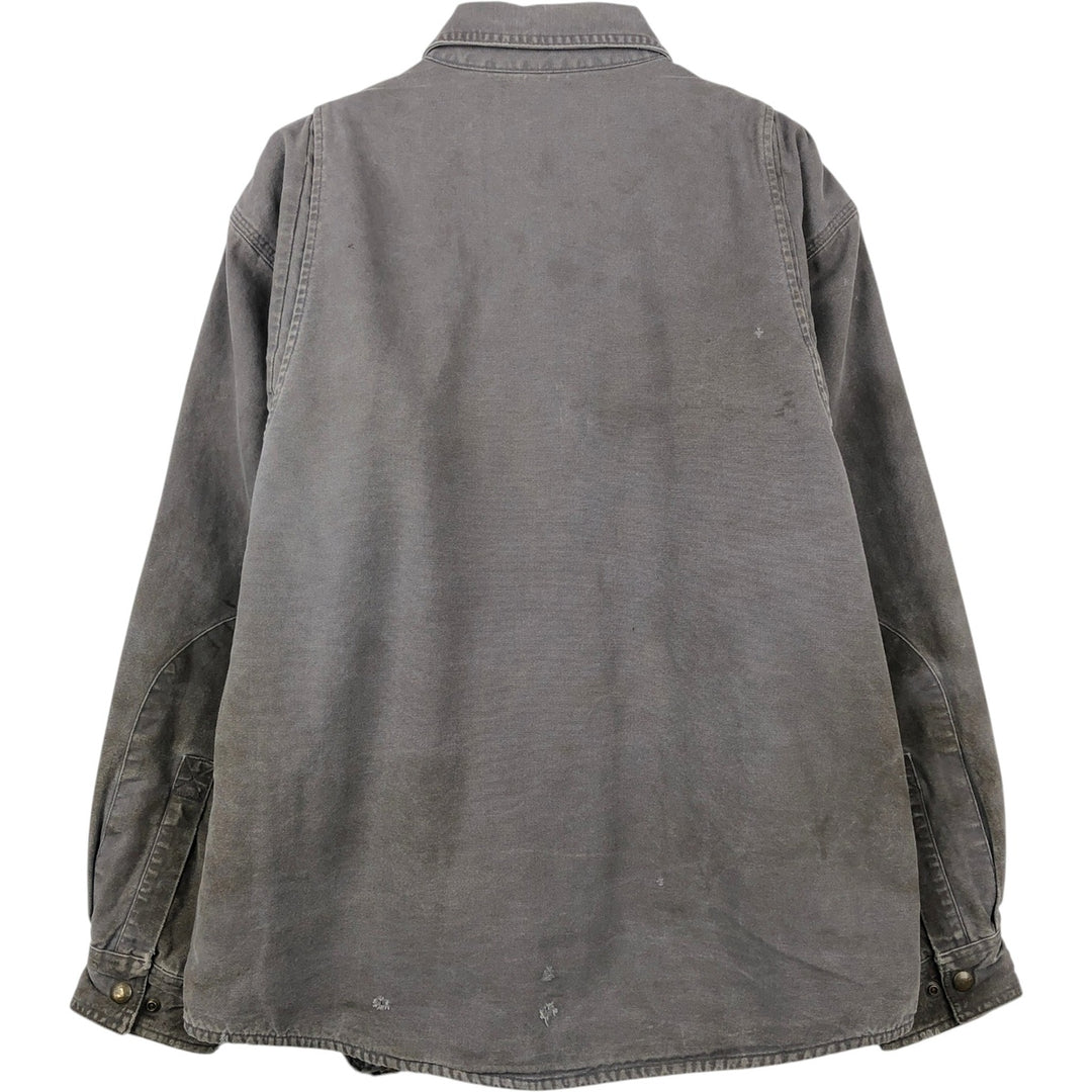 Carhartt Long Sleeve Duck Work Shirt, Men's Size Medium cotton gray type Vintage Second Hand