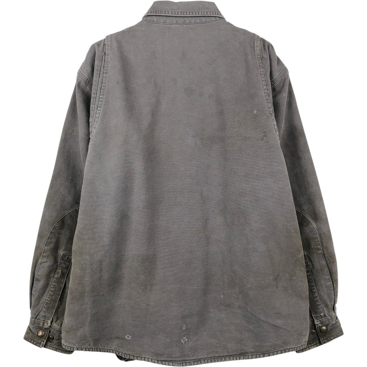 Carhartt Long Sleeve Duck Work Shirt, Men's Size Medium cotton gray type Vintage Second Hand
