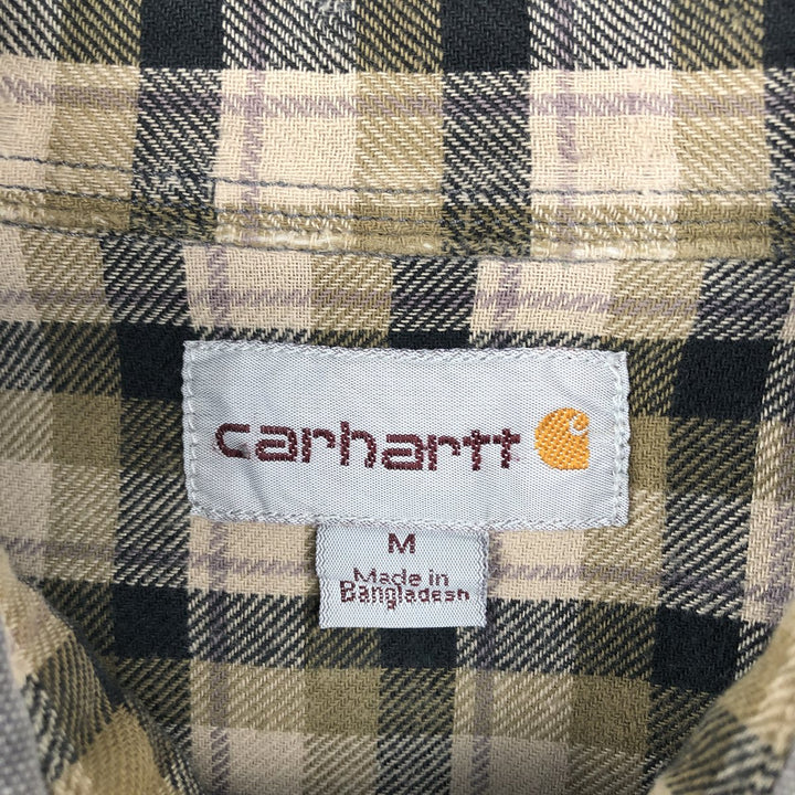 Carhartt Long Sleeve Duck Work Shirt, Men's Size Medium cotton gray type Vintage Second Hand