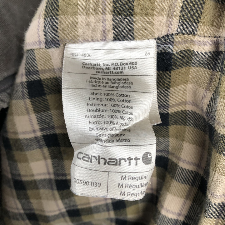 Carhartt Long Sleeve Duck Work Shirt, Men's Size Medium cotton gray type Vintage Second Hand