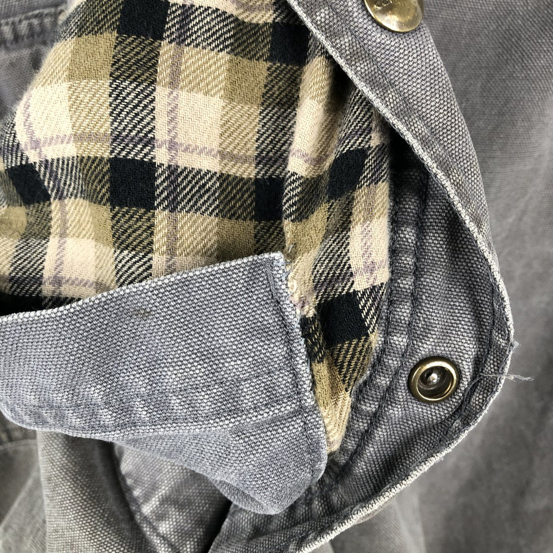 Carhartt Long Sleeve Duck Work Shirt, Men's Size Medium cotton gray type Vintage Second Hand