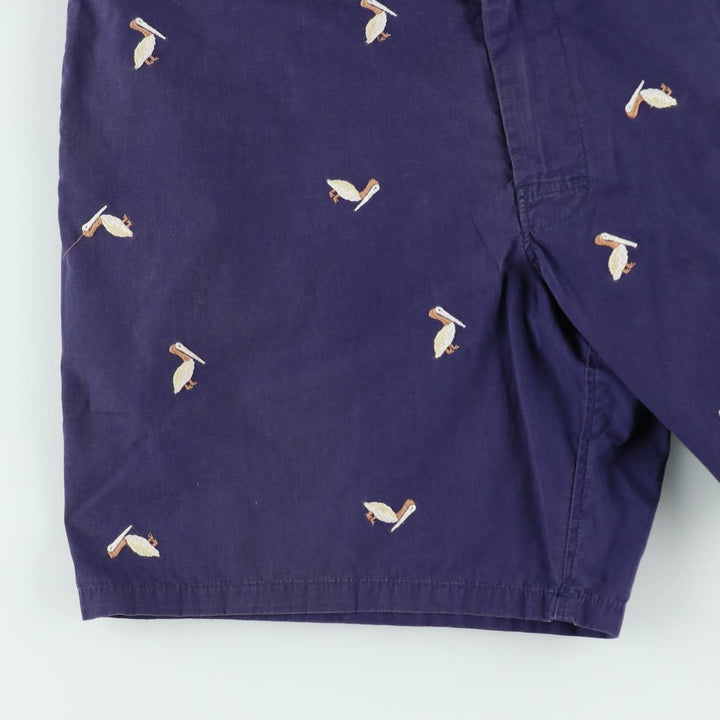 Ralph Lauren POLO by Ralph Lauren all-over bird print swim shorts, men's size W36 (approx.) cotton navy blue type Vintage Second Hand