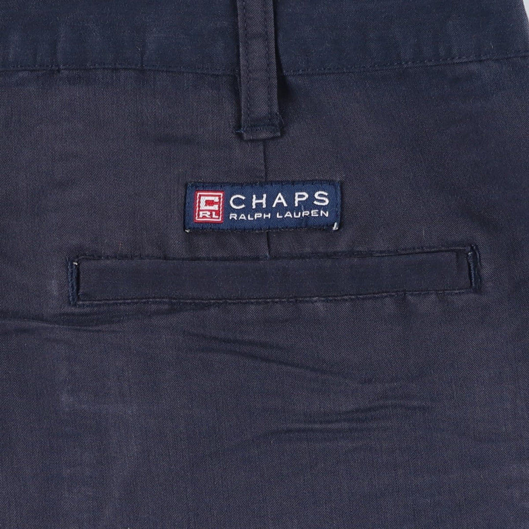 Ralph Lauren CHAPS One-Pleat Rayon Shorts, Men's Size W33 (approx.) Rayon navy blue type Vintage Second Hand