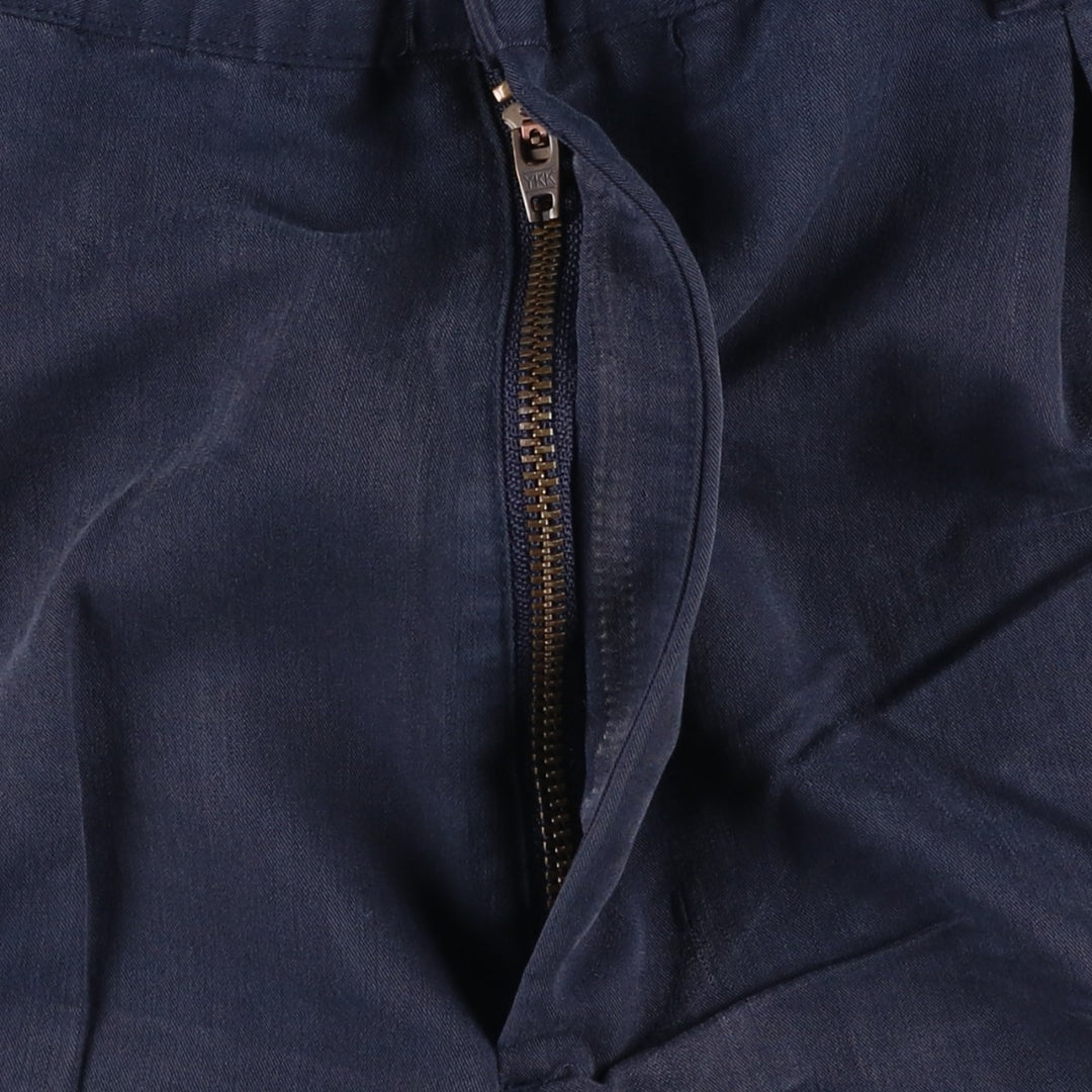 Ralph Lauren CHAPS One-Pleat Rayon Shorts, Men's Size W33 (approx.) Rayon navy blue type Vintage Second Hand