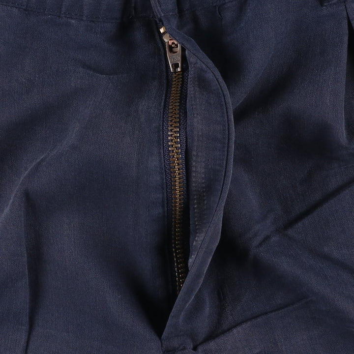 Ralph Lauren CHAPS One-Pleat Rayon Shorts, Men's Size W33 (approx.) Rayon navy blue type Vintage Second Hand