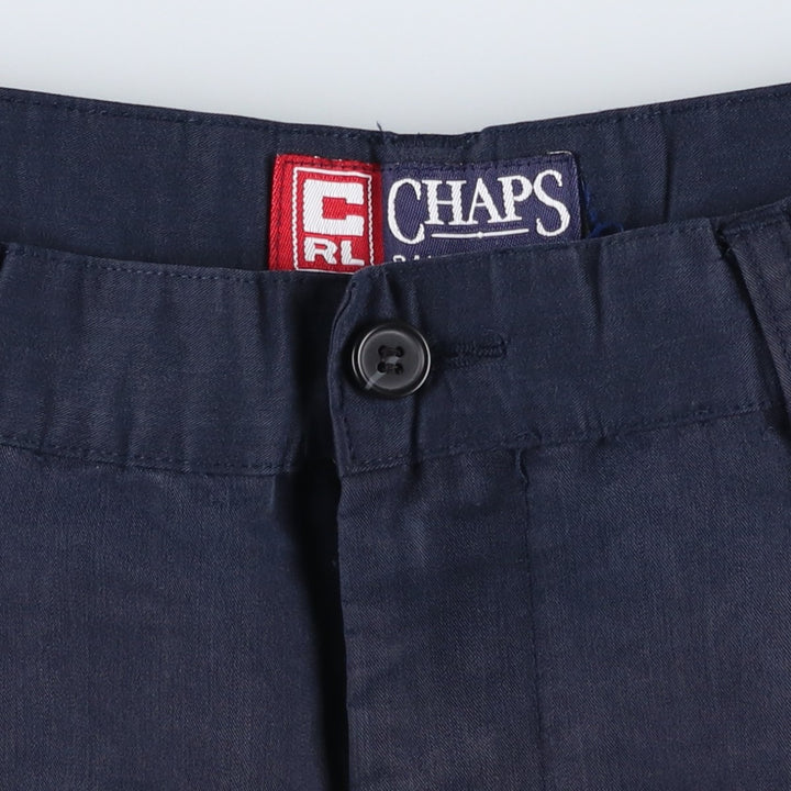 Ralph Lauren CHAPS One-Pleat Rayon Shorts, Men's Size W33 (approx.) Rayon navy blue type Vintage Second Hand